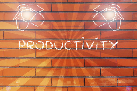 productivity in the spotlights, illustration with stage lights and flareの写真素材