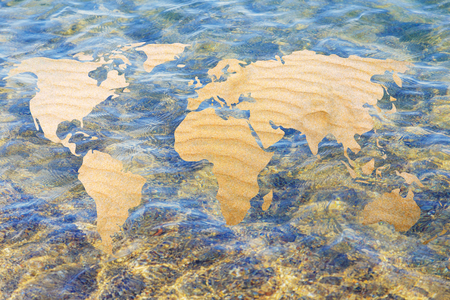 do your part against desertification: world with sand instead of forestsの写真素材