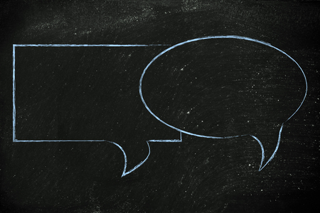empty comic bubbles to add your text, conversation styleの写真素材