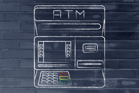 finance and banking services: design of an atm bankの写真素材