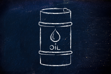 barrel of oil, flat outline illustrationの写真素材