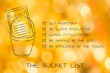 bucket list of career-related dreams and goals of the typical employeeの写真素材
