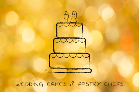 customized wedding cake, concept of professional catering servicesの写真素材