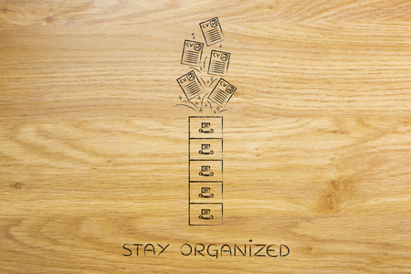 organize your applications: archive with curriculum vitae flying into or out of itの写真素材