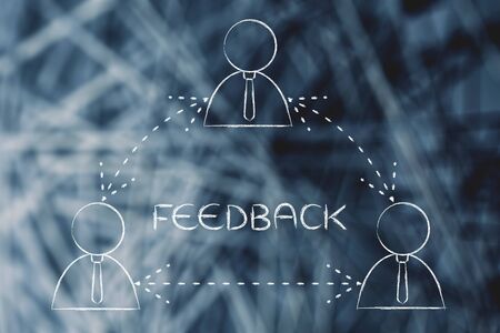 group of business men working as team or giving each other feedbackの写真素材