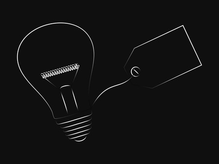 vector of idea lightbulb with empty tag with copyspace to add textのイラスト素材