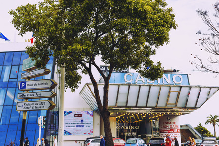 CANNES, FRANCE - 28 May, 2016: The Pantiero and Casino area of Cannes's city centreのeditorial素材