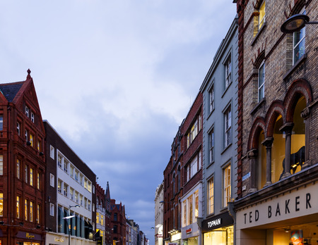 DUBLIN, IRELAND - 21st January, 2017: beautiful architecture in Dublin's city centre in Grafton Streetのeditorial素材