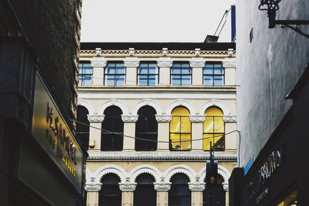 DUBLIN, IRELAND - 18th March, 2017: beautiful architecture in Dublin's city centre near Grafton Streetのeditorial素材