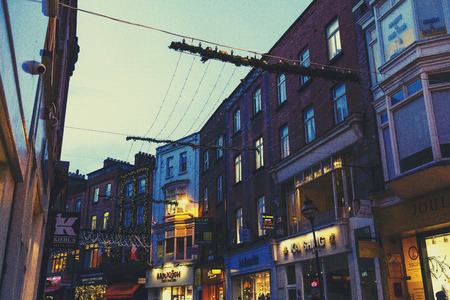 Dublin; ireland; leinster; city; street; urban; europe; travel; tourism; architecture; building; destination; editorial; irish; capital; town;decoration, seasonal, Christmas, festive,のeditorial素材