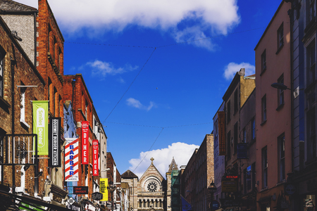 DUBLIN, IRELAND - 10th June, 2017: detail of Anne's Street in Dublin city centreのeditorial素材