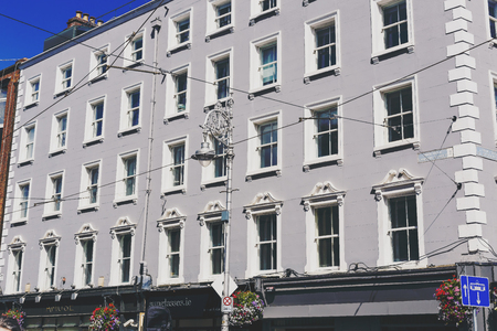 DUBLIN, IRELAND - 10th June, 2017: detail of Dawson Street in Dublin city centreand its architecture