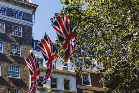 LONDON, UNITED KINGDOM - August 12th, 2016: Detail of Bruton Street in the affluent area of Mayfair in London city centreのeditorial素材