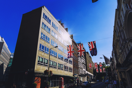 LONDON, UNITED KINGDOM - August 12th, 2016: Detail of Bruton Street in the affluent area of Mayfair...
