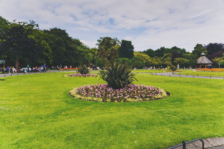 DUBLIN, IRELAND - 5th July, 2017: detail of St Stephen's Green Park in Dublin city centreのeditorial素材