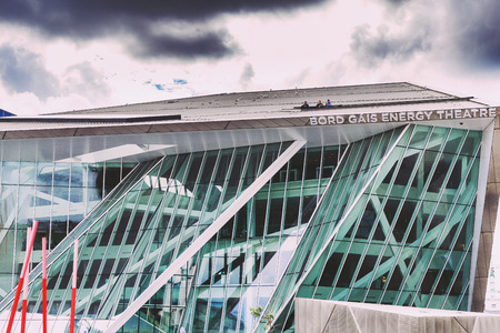 DUBLIN, IRELAND - 5th July, 2017: detail of the Docklands aea of Dublin featuring the Bord Gais Theatreのeditorial素材