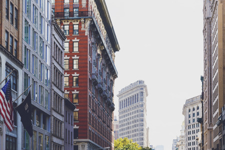 NEW YORK, NY - September 4th, 2017: the Flatiron building and surrounding area in Manhattan