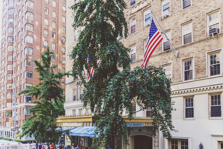 NEW YORK, NEW YORK - September 4th, 2017: Architecture and beautiful buildings on the Fifth Avenue in Manhattan New York on a sunny late summer dayのeditorial素材