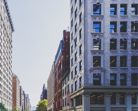 NEW YORK, NEW YORK - September 4th, 2017: Architecture and beautiful buildings on the Fifth Avenue in Manhattan New York on a sunny late summer dayのeditorial素材