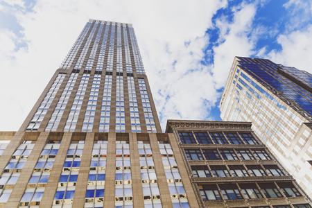 NEW YORK, USA - September 9th, 2017: modern skyscrapers architecture on the Fifth Avenue in Manhattan, New Yorkのeditorial素材