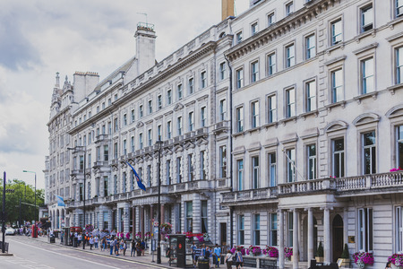 LONDON, UNITED KINGDOM - August 3rd, 2014: exterior of the Park Lane Hotel in London city centreのeditorial素材