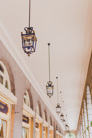 LONDON, UNITED KINGDOM - August 2nd, 2014: Arcade outside of the Ritz London hotel, an historical building in the city centreのeditorial素材