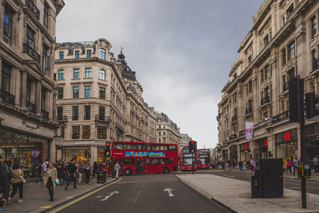 LONDON, UNITED KINGDOM - August 12th, 2014: beautiful architecture in London cty centre in Regent Streetのeditorial素材