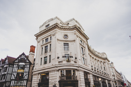 LONDON, UNITED KINGDOM - August 12th, 2014: beautiful architecture in London cty centre in Regent Street near the Liberty department Storeのeditorial素材