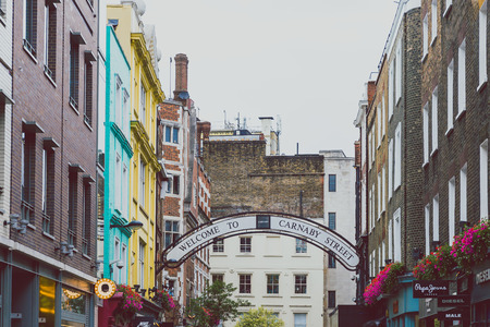 LONDON, UNITED KINGDOM - August, 8th, 2015: detail of Carnaby Street in London city centreのeditorial素材