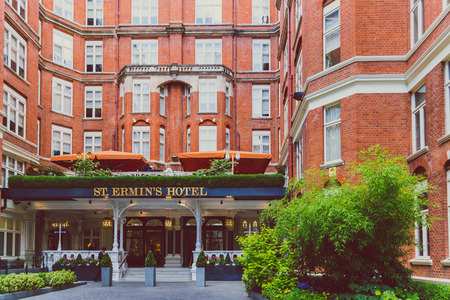 LONDON, UNITED KINGDOM - August, 15th, 2015: exterior of the St Ermin's Hotel in London city centreのeditorial素材