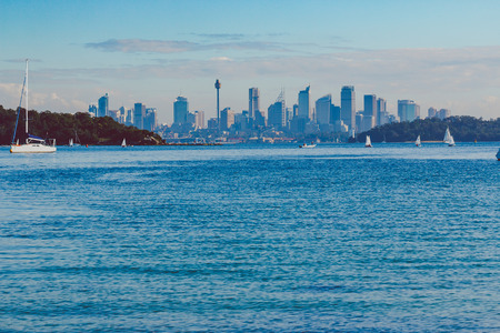 SYDNEY, AUSTRALIA - July 12th, 2013: Sydney skyline as seen from Watson's Bayのeditorial素材