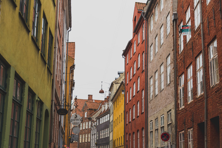 COPENHAGEN, DENMARK - March 11th, 2018: Architecture and buildings of the streets of Copenhagen featuring the typical Scandinavian styleのeditorial素材
