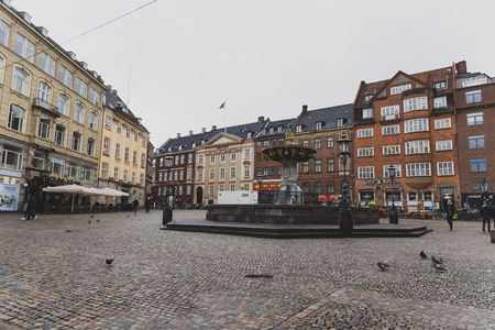 COPENHAGEN, DENMARK - March 9th, 2018: Architecture and buildings of the streets of Copenhagen featuring the typical Scandinavian styleのeditorial素材