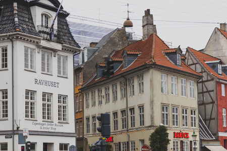 COPENHAGEN, DENMARK - March 11th, 2018: Architecture and buildings of the streets of Copenhagen featuring the typical Scandinavian styleのeditorial素材