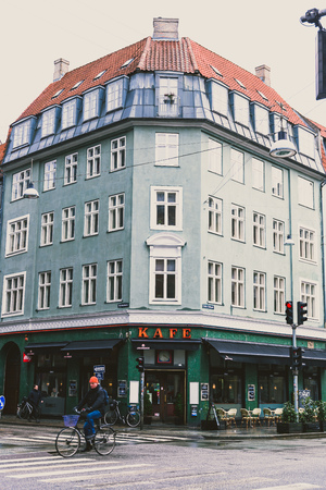 COPENHAGEN, DENMARK - March 9th, 2018: Coffee shop in Copenhagen featuring the typical Scandinavian styleのeditorial素材