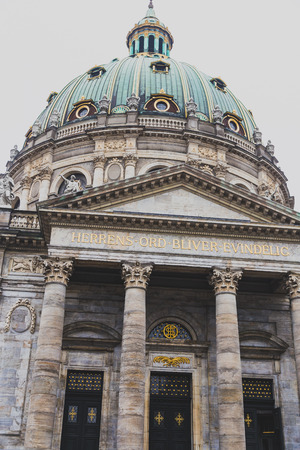 COPENHAGEN, DENMARK - March 11th, 2018: Architecture and details of the Frederiks Kirke Marble Church in Copenhagen's city centreのeditorial素材
