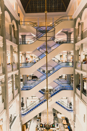 COPENHAGEN, DENMARK - March 11th, 2018: Architecture and details of the interior of the Illum department store in Copenhagen city centre in Strogetのeditorial素材