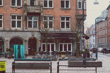 COPENHAGEN, DENMARK - March 11th, 2018: Architecture and details of the area near City Hall Square...
