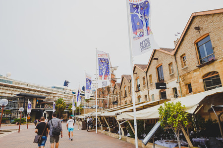SYDNEY, AUSTRALIA - December 16th, 2013: detail view of The Rocks neighbourhood in Sydney CBDのeditorial素材