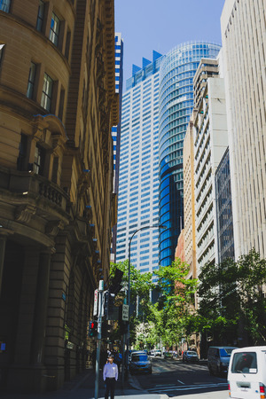 SYDNEY, AUSTRALIA - December 16th, 2013: View of Sydney CBD and Circular Quay area near the famous Harbourのeditorial素材