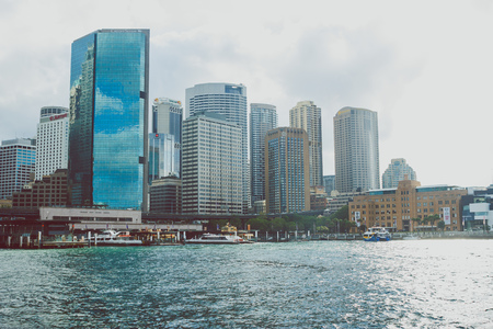 SYDNEY, AUSTRALIA - December 16th, 2013: Detail of Sydney Harbour and the Circular Quay areaのeditorial素材
