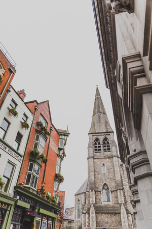 DUBLIN, IRELAND - April 12th, 2018: the St Andrews Church area in Dublin city centre near the Molly...