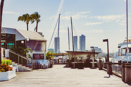 GOLD COAST, AUSTRALIA - January 3rd, 2014: detail of the Marina Mirage area in SUrfers Paradise, a...