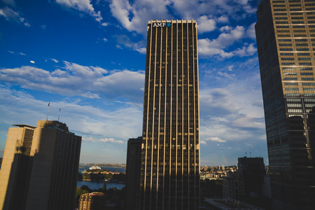 SYDNEY, AUSTRALIA - December 26th, 2014: skyscrapers in Sydney CBD near Circular Quayのeditorial素材