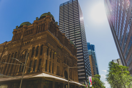SYDNEY, AUSTRALIA - December 26th, 2014: exterior and architecture of the Queen Victoria Buildingdepartment store in Sydney CBDのeditorial素材