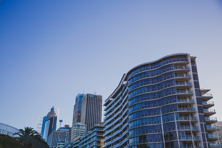 SYDNEY, AUSTRALIA - December 30th, 2014: buildings and hotels surrounding Circular Quay in Sydney Harbourのeditorial素材