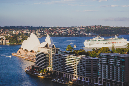 SYDNEY, AUSTRALIA - December 26th, 2014: view of Sydney Harbour and Circular Quay with the Sydney Opera House in the distanceのeditorial素材