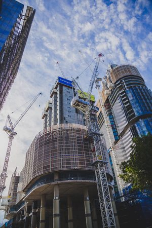 SYDNEY, AUSTRALIA - December 26th, 2014: buildings under construction as part of the Barangaroo renovation project in Sydney CBDのeditorial素材