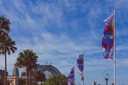 SYDNEY, AUSTRALIA - January 1st, 2015: the Sydney Harbour Bridge as seen from Circular Quayのeditorial素材