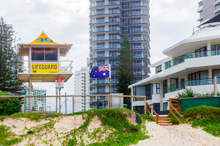 GOLD COAST, AUSTRALIA - January 14th, 2015: detail of the beach in Surfers Paradiseのeditorial素材